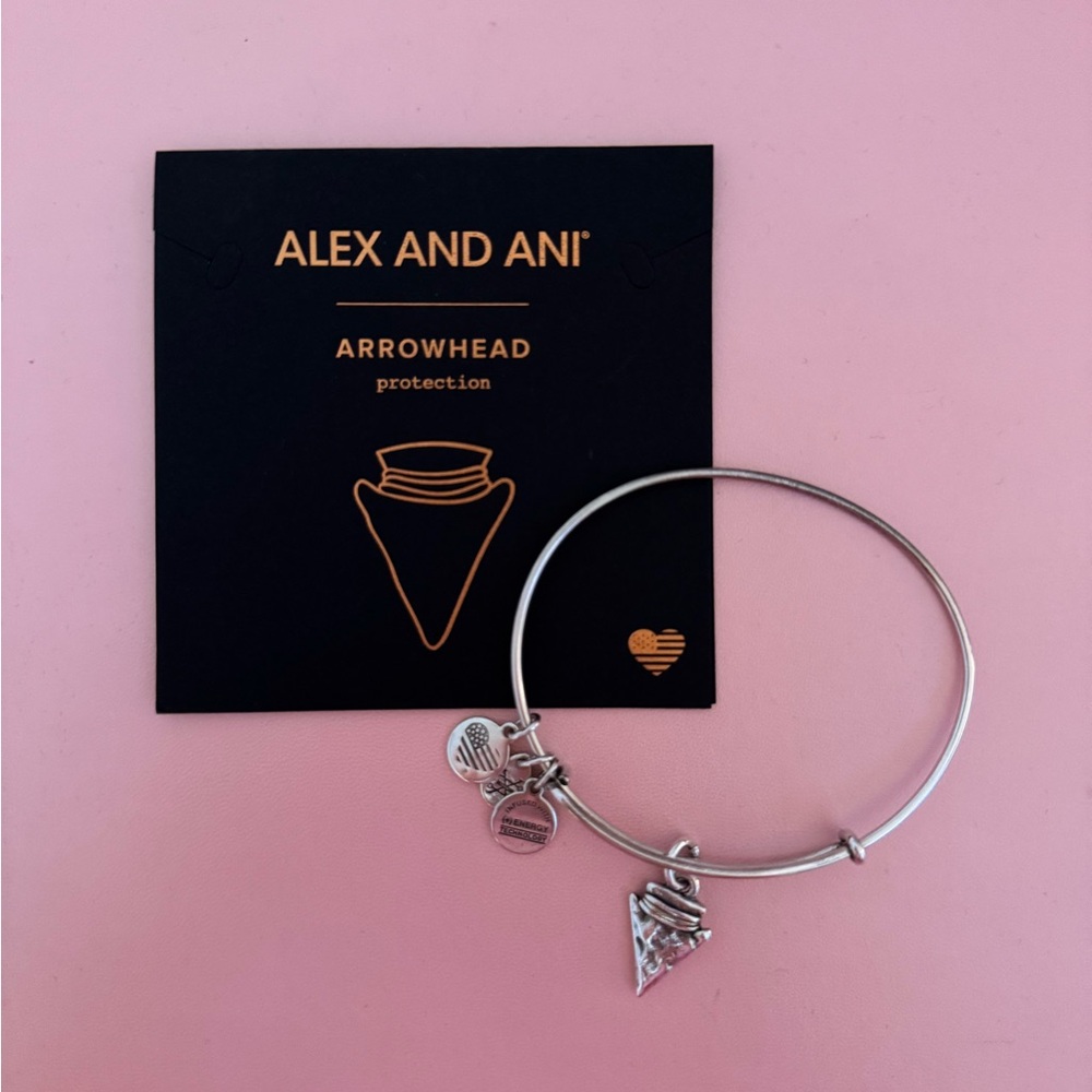Alex and Ani 2017 Arrowhead Charm Bangle with Meaning Card | Silver